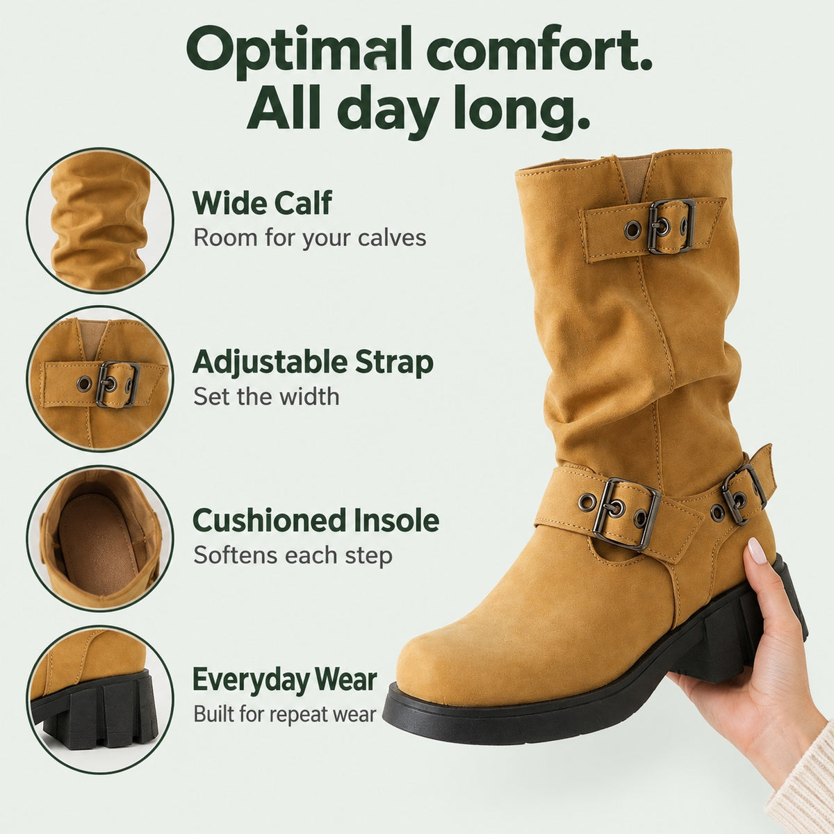 Wright – Women's Wide Calf Boots, features
