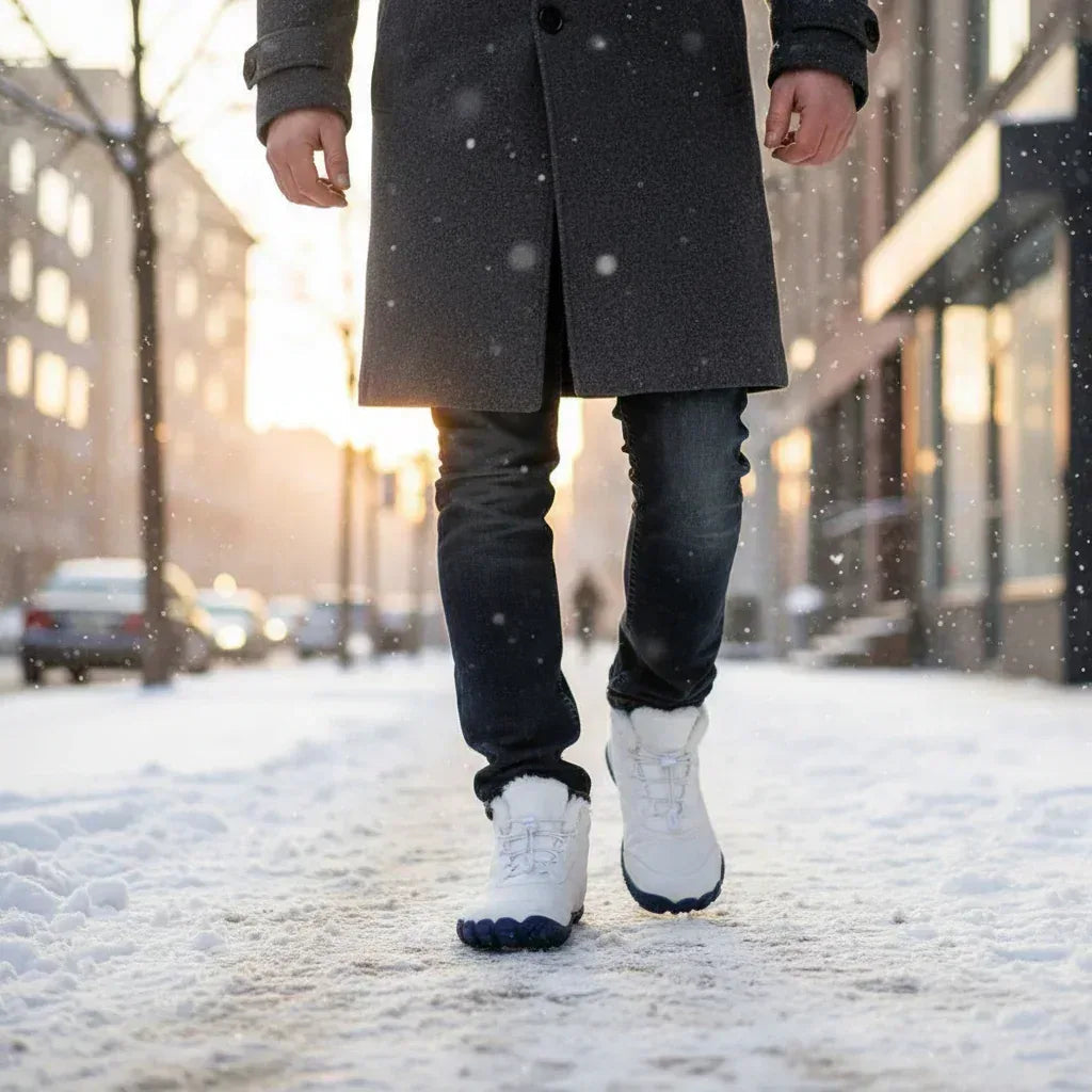 Snowy – Anti-Wrinkle Leather & Plush Barefoot Boots