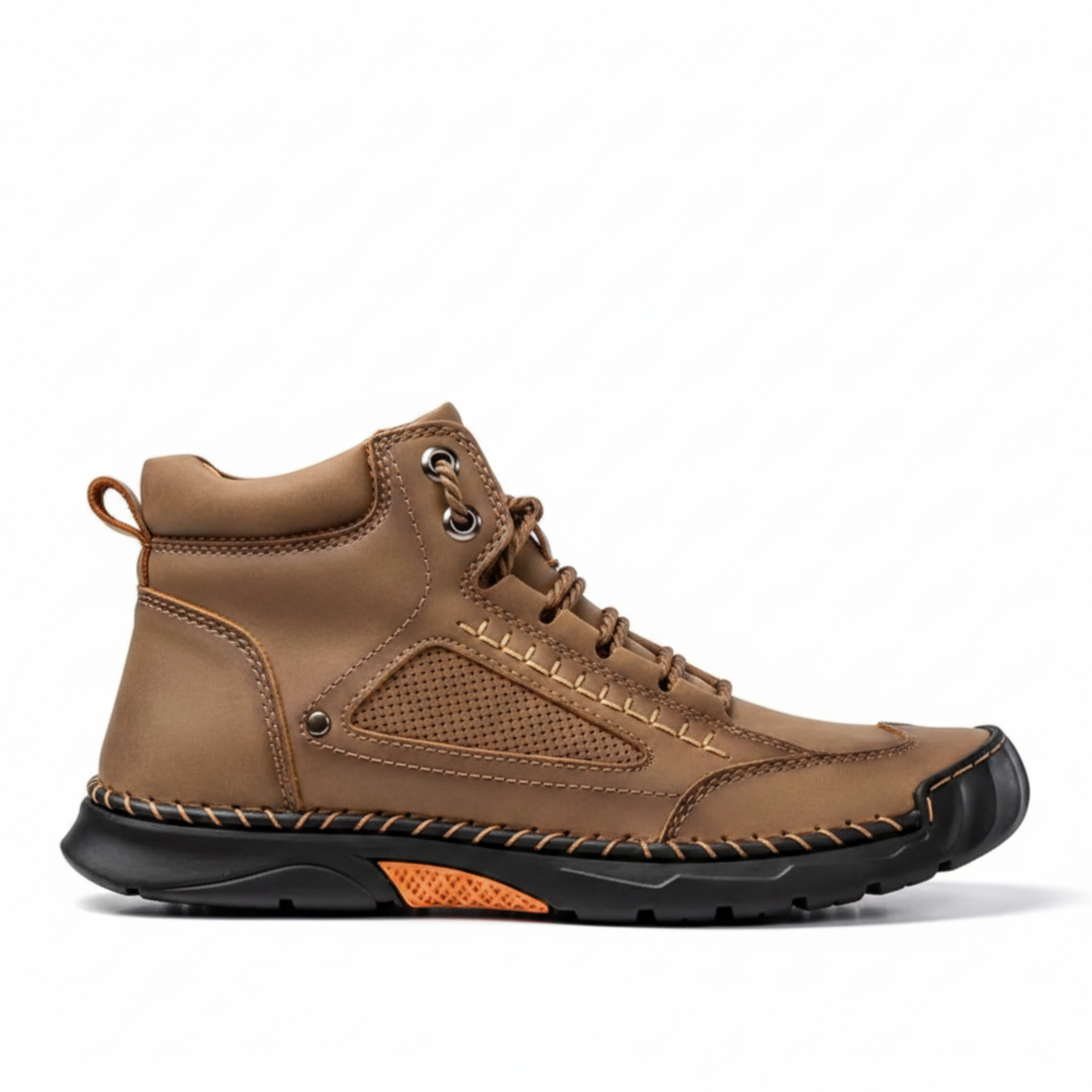 Men's Hiking Boots Leather Waterproof Orthopedic Arch Support Outdoor Ankle Boots
