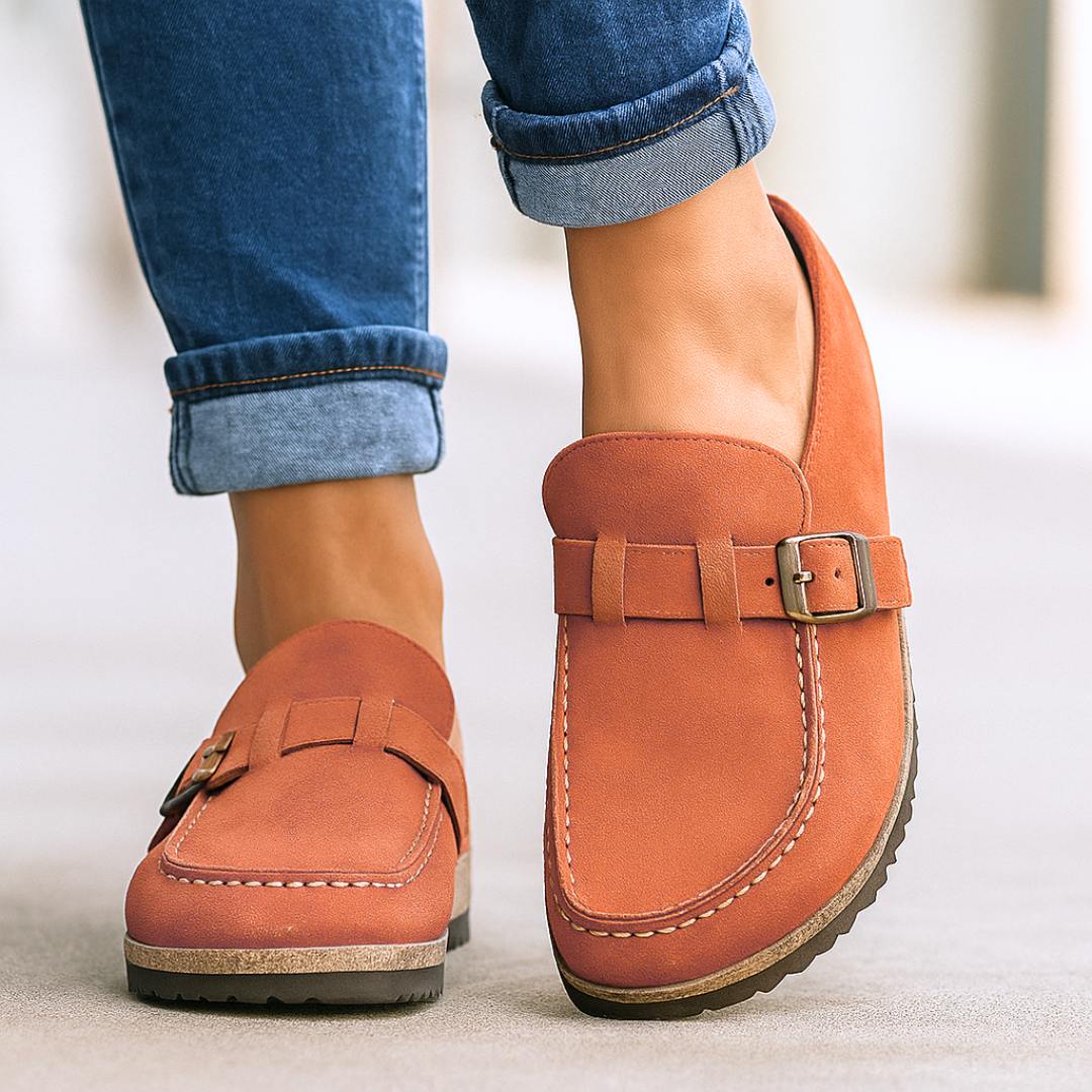 Women's Orthopedic Shoes with Contoured Footbed and Slip-On Fastening