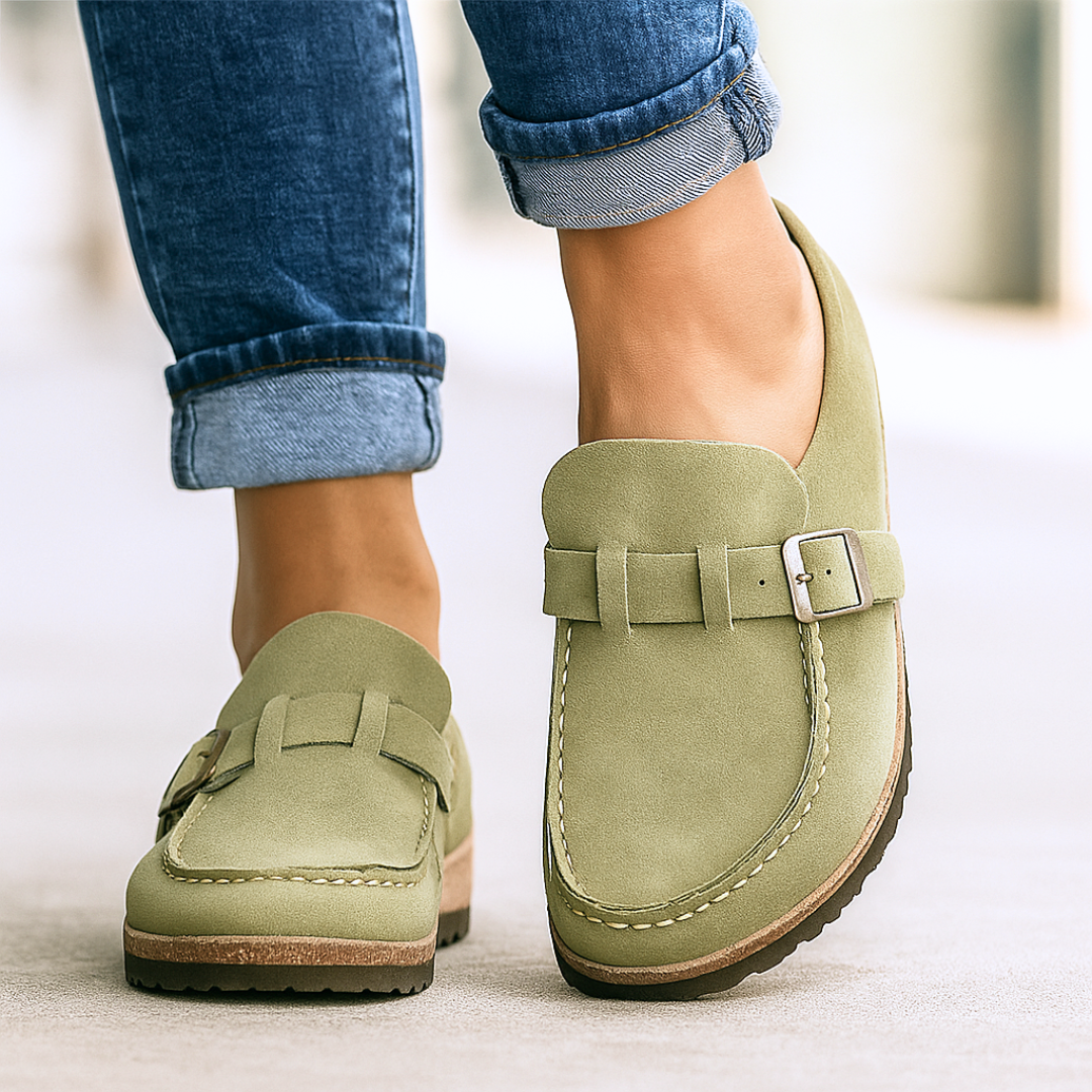 Women's Orthopedic Shoes with Contoured Footbed and Slip-On Fastening