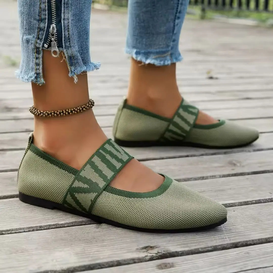 Bolzano Women's Knit Mary Jane Flats