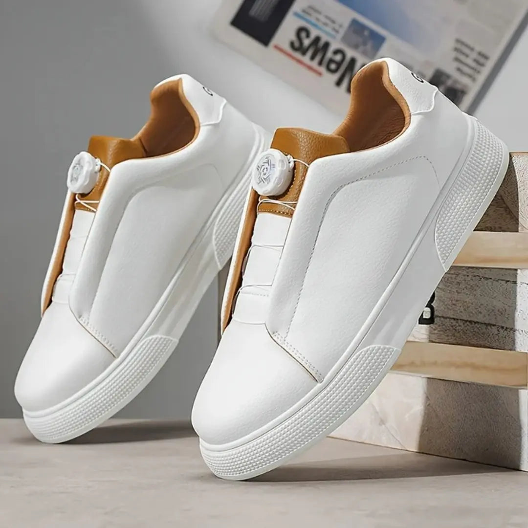 Carlton Men's Leather Sneakers with Rotary Lace