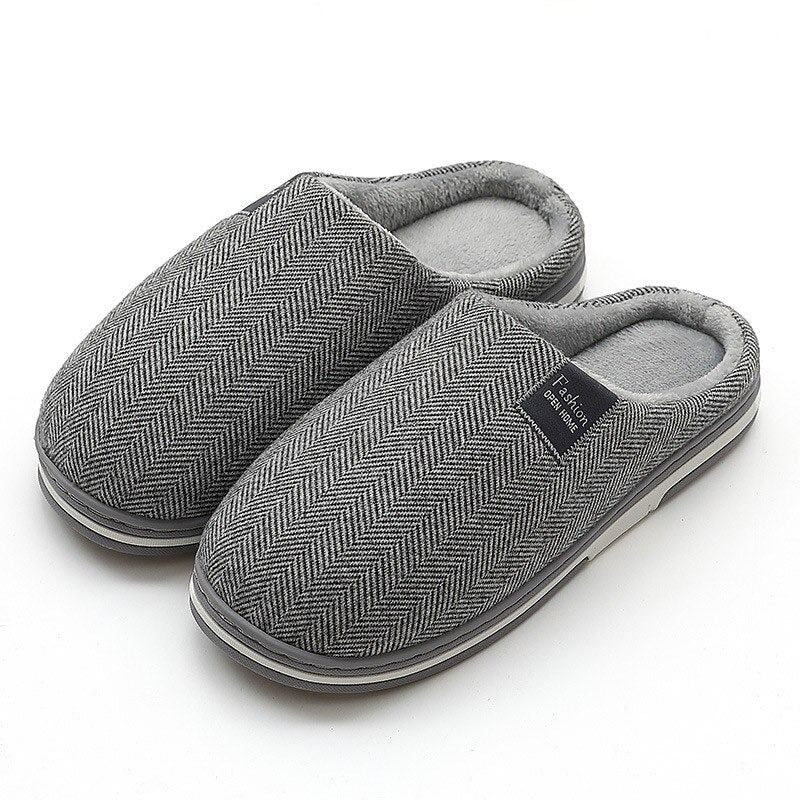 OCW Winter Women Home Slippers Soft Sole Keep Warm Plush Cotton Non-slip Indoors