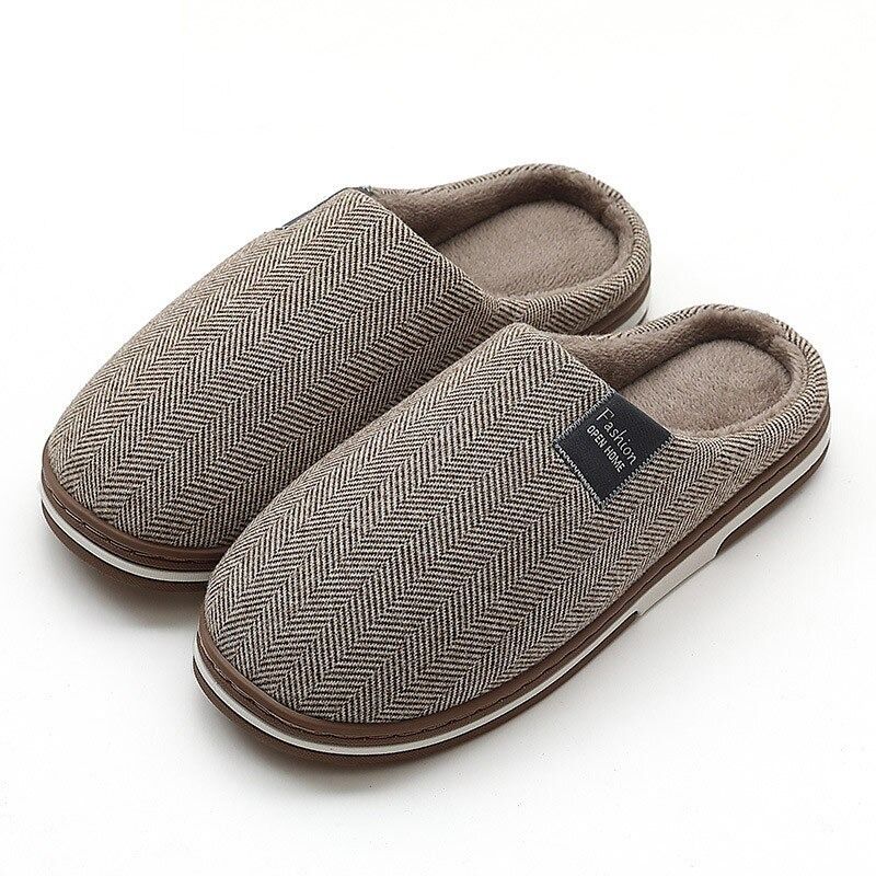 OCW Winter Women Home Slippers Soft Sole Keep Warm Plush Cotton Non-slip Indoors
