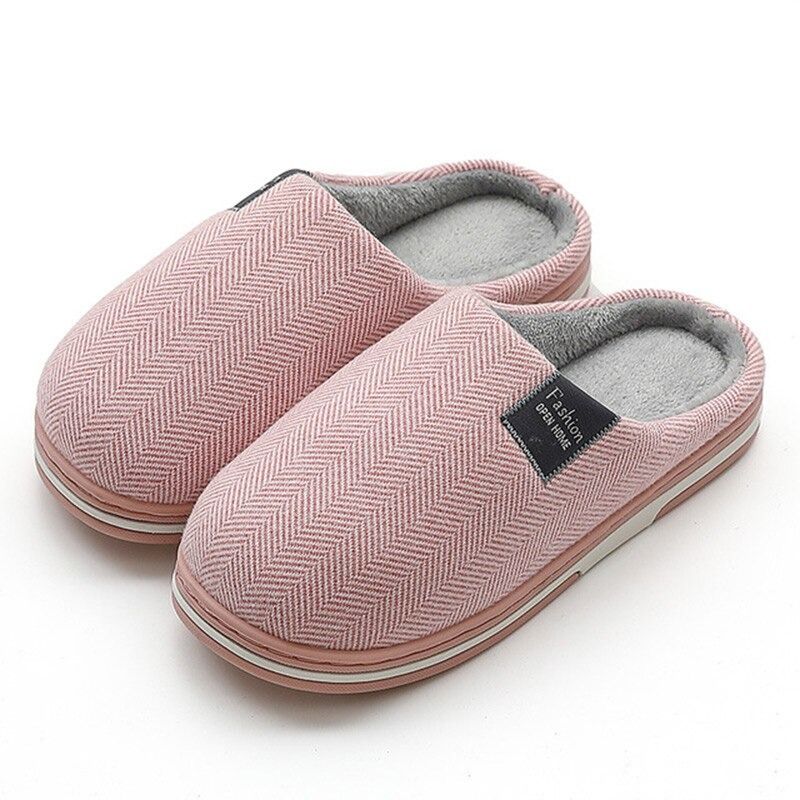 OCW Winter Women Home Slippers Soft Sole Keep Warm Plush Cotton Non-slip Indoors