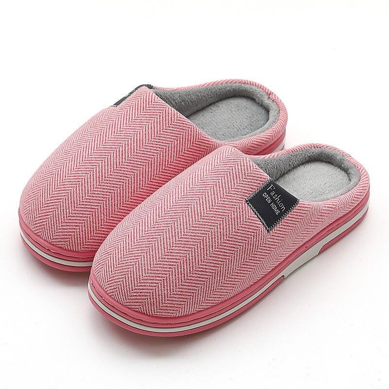 OCW Winter Women Home Slippers Soft Sole Keep Warm Plush Cotton Non-slip Indoors