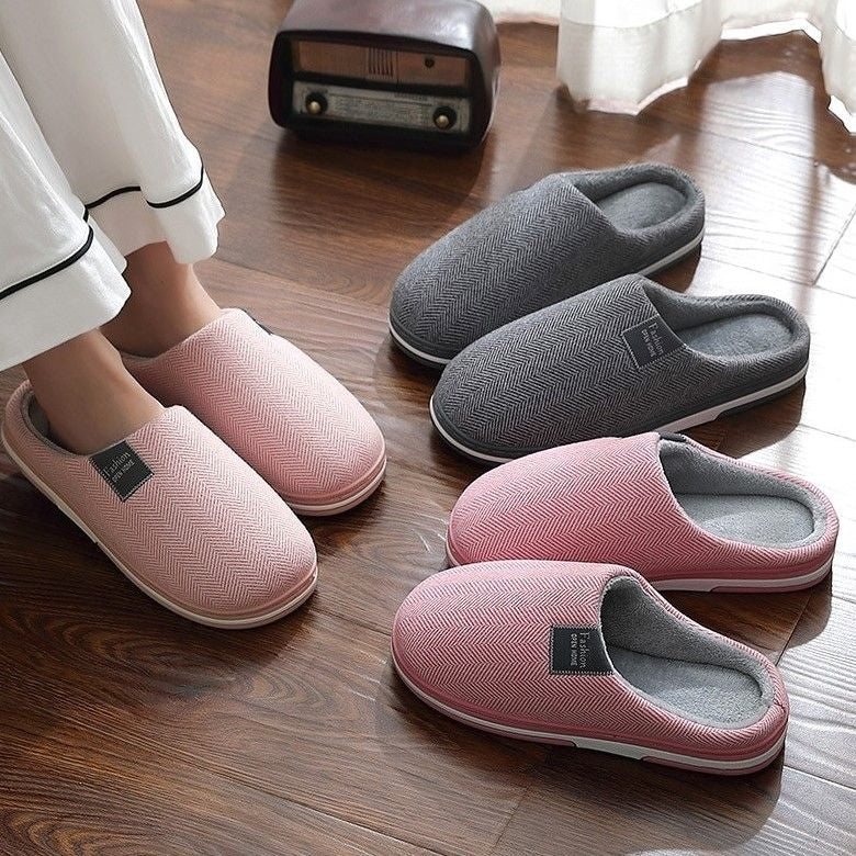 OCW Winter Women Home Slippers Soft Sole Keep Warm Plush Cotton Non-slip Indoors
