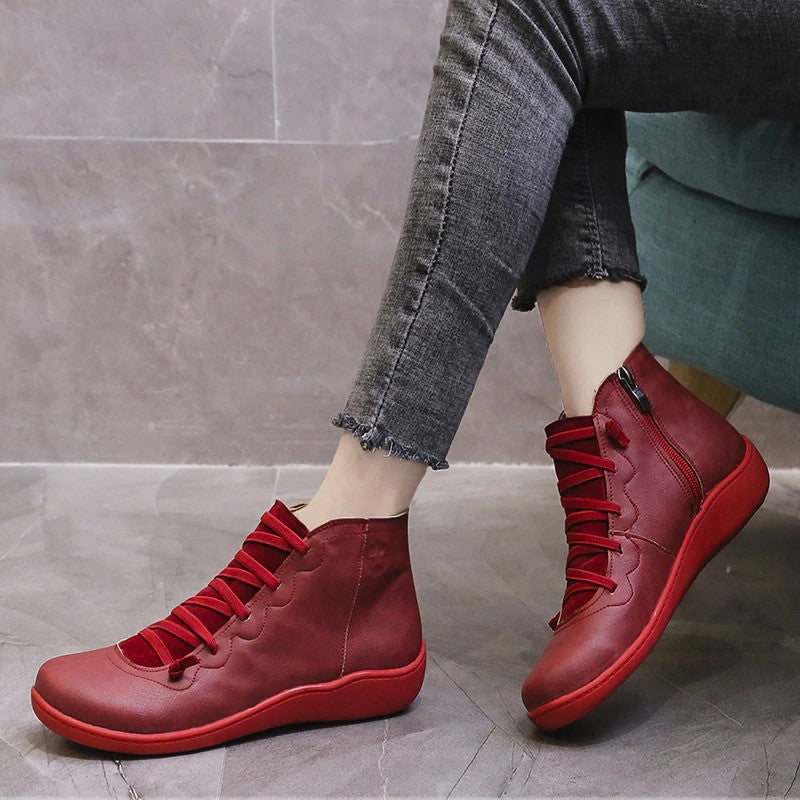 Women Orthopedic Boots Leather Waterproof Vintage Keep Warm