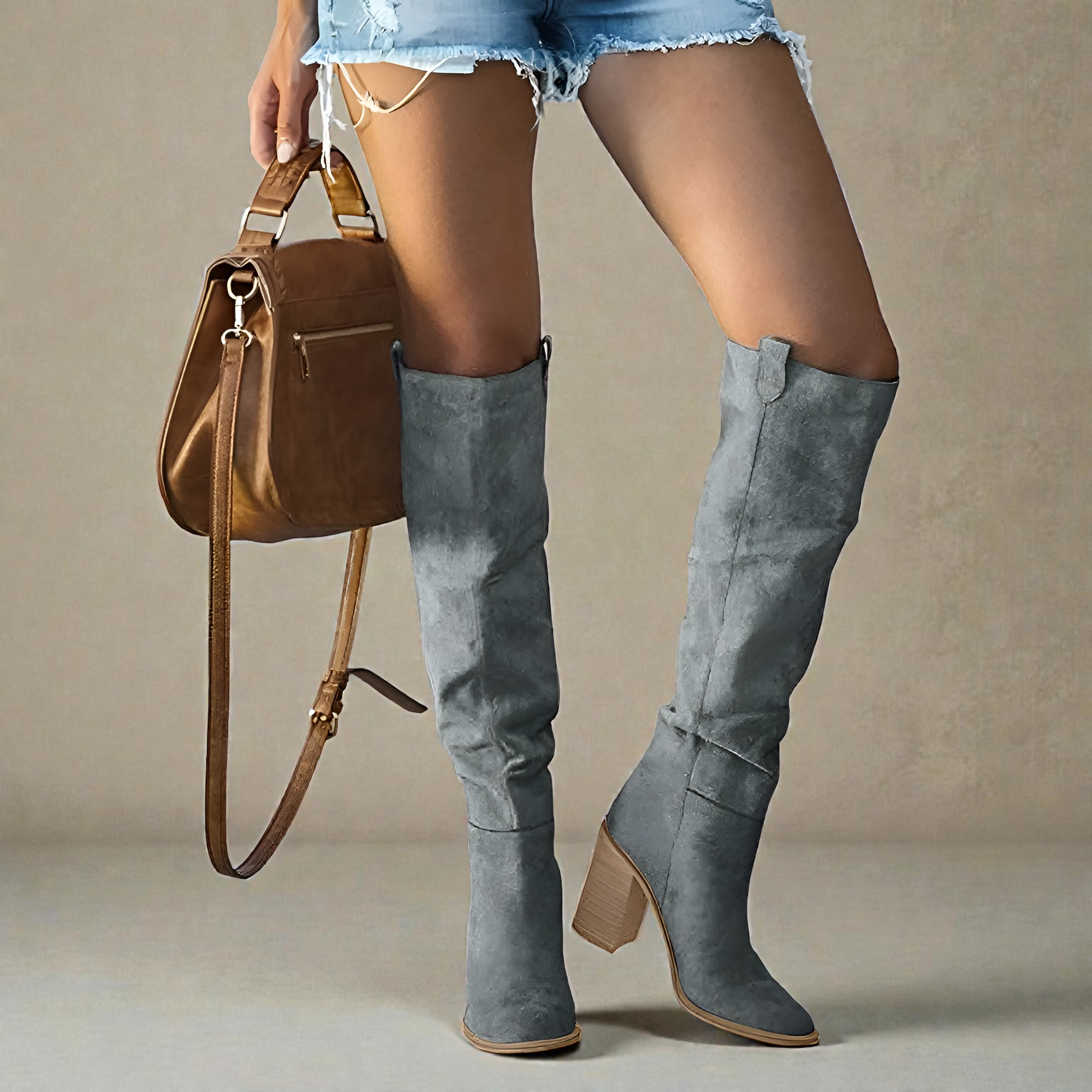 Women's Orthopedic Knee-High Boots with Ergonomic Support and Vegan Leather Construction