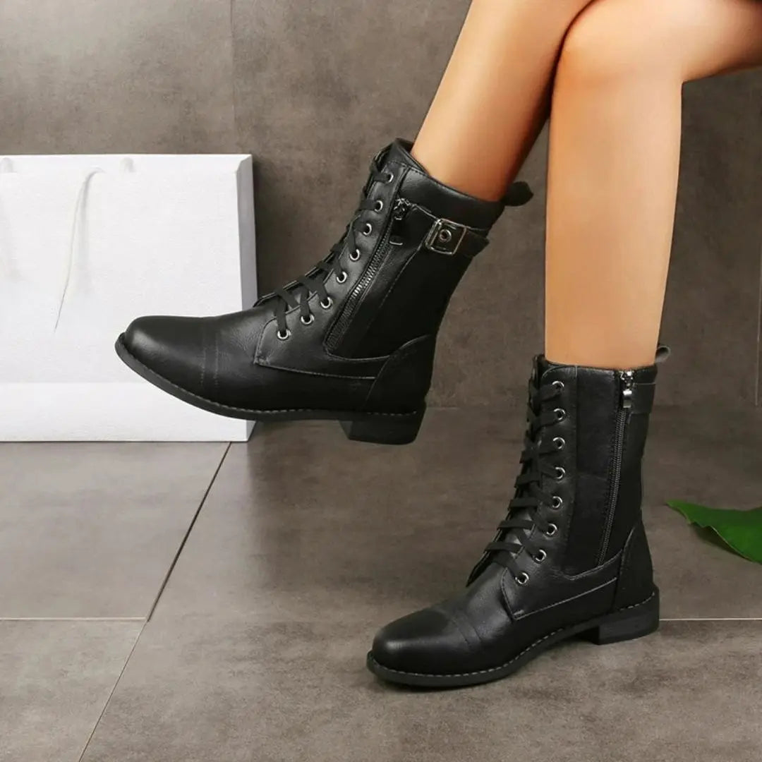 Brandy Women's Leather Lace-Up Boots