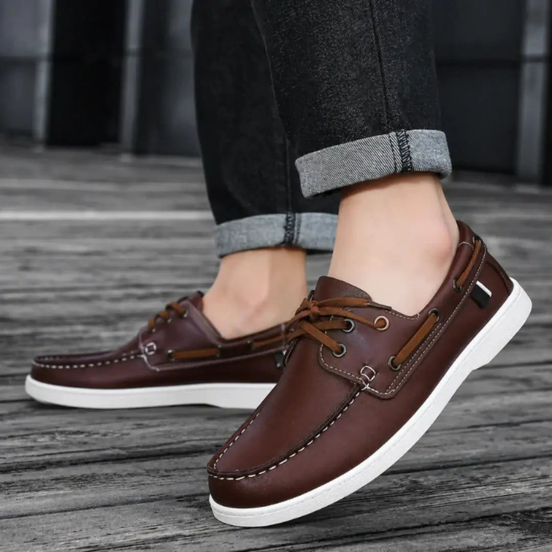 Newport Men's Genuine Leather Boat Shoes