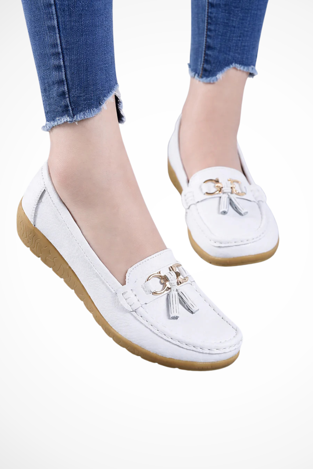 Women's Tassel Loafers Slip On Ballet Flats Rounded Square Toe Comfort Walking Shoes