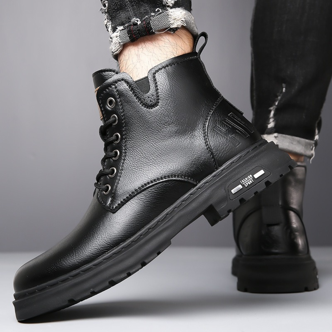OCW Men Orthopedic Boots Comfortable Waterproof Casual Leather Non-slip Fashion Zipper