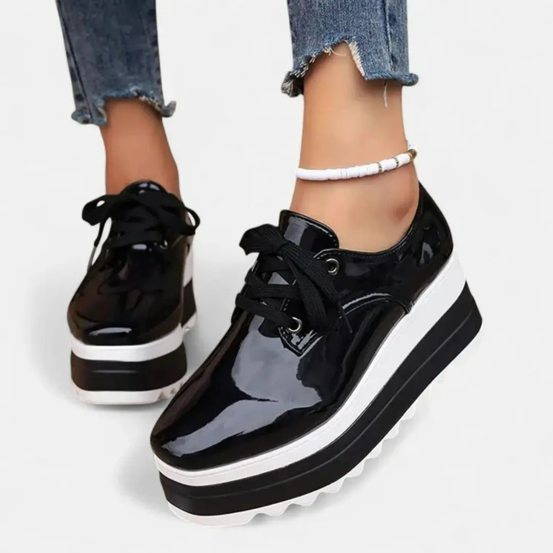 Women's Water-Resistant Square-Toe Platform Derbies