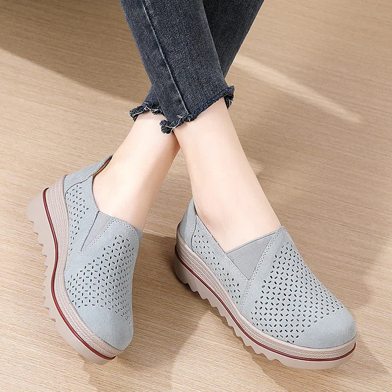 Women's Platform Loafers in Cow Suede