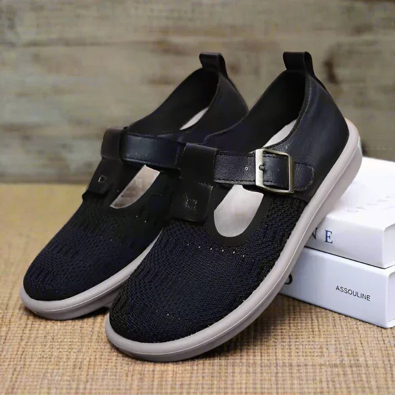 Women's Breathable Mesh Flat Shoes with Wide Toe Box