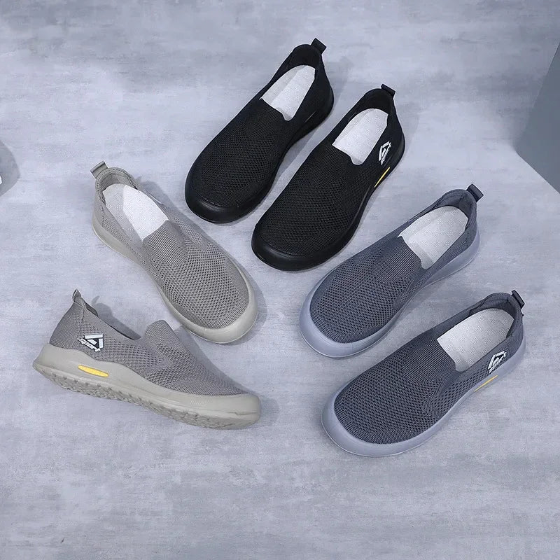 Wide Fit Slip-On Knitted Sneakers