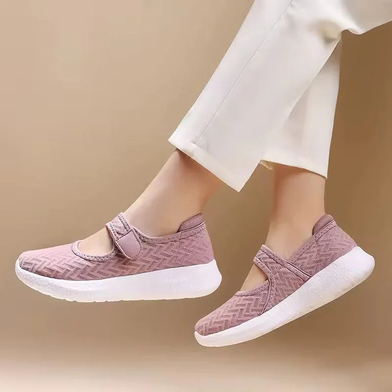 Women's Mary Jane Walking Shoes with Velcro Strap