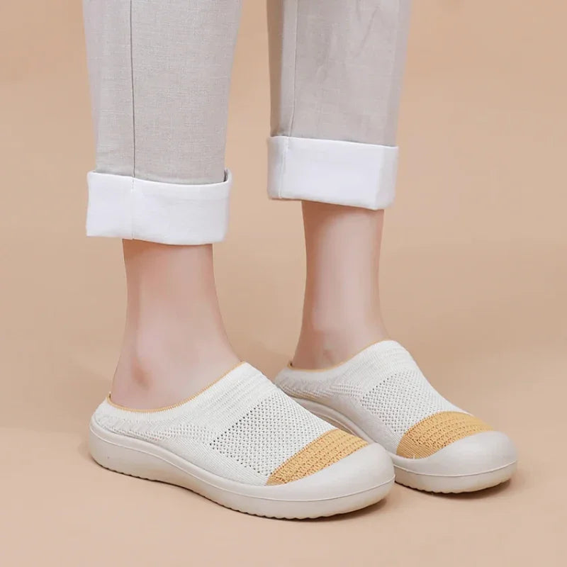 Women's Wide Toe Box Mesh Slip On Mules