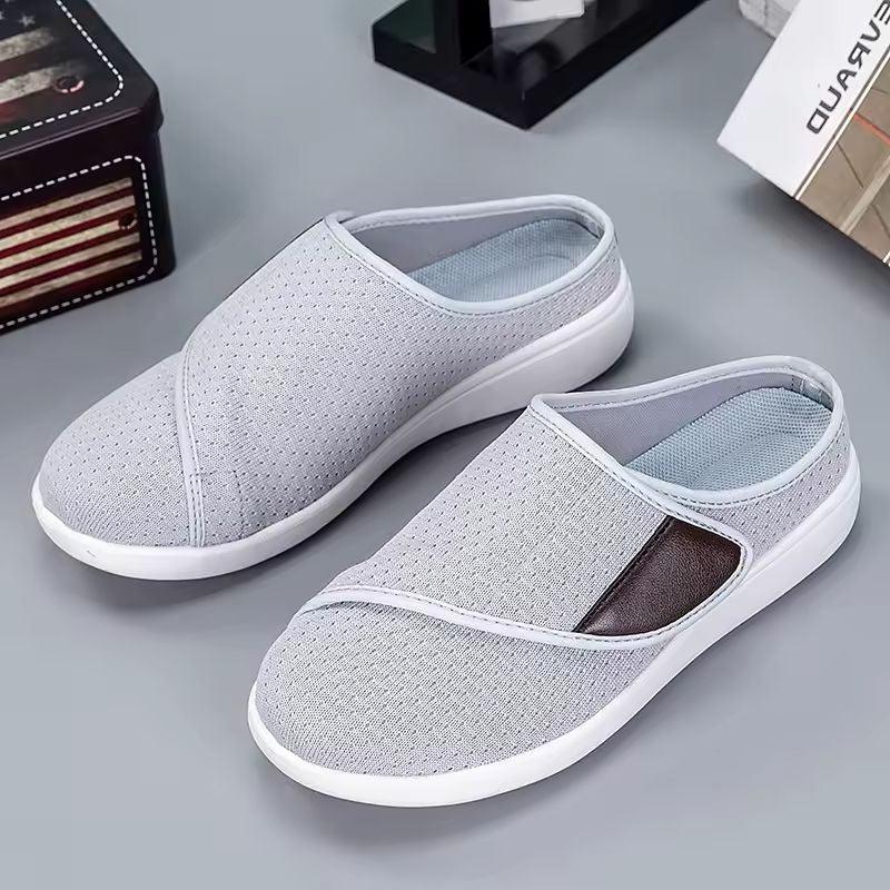 Women's Wide Fit Slip On Slippers with Adjustable Strap