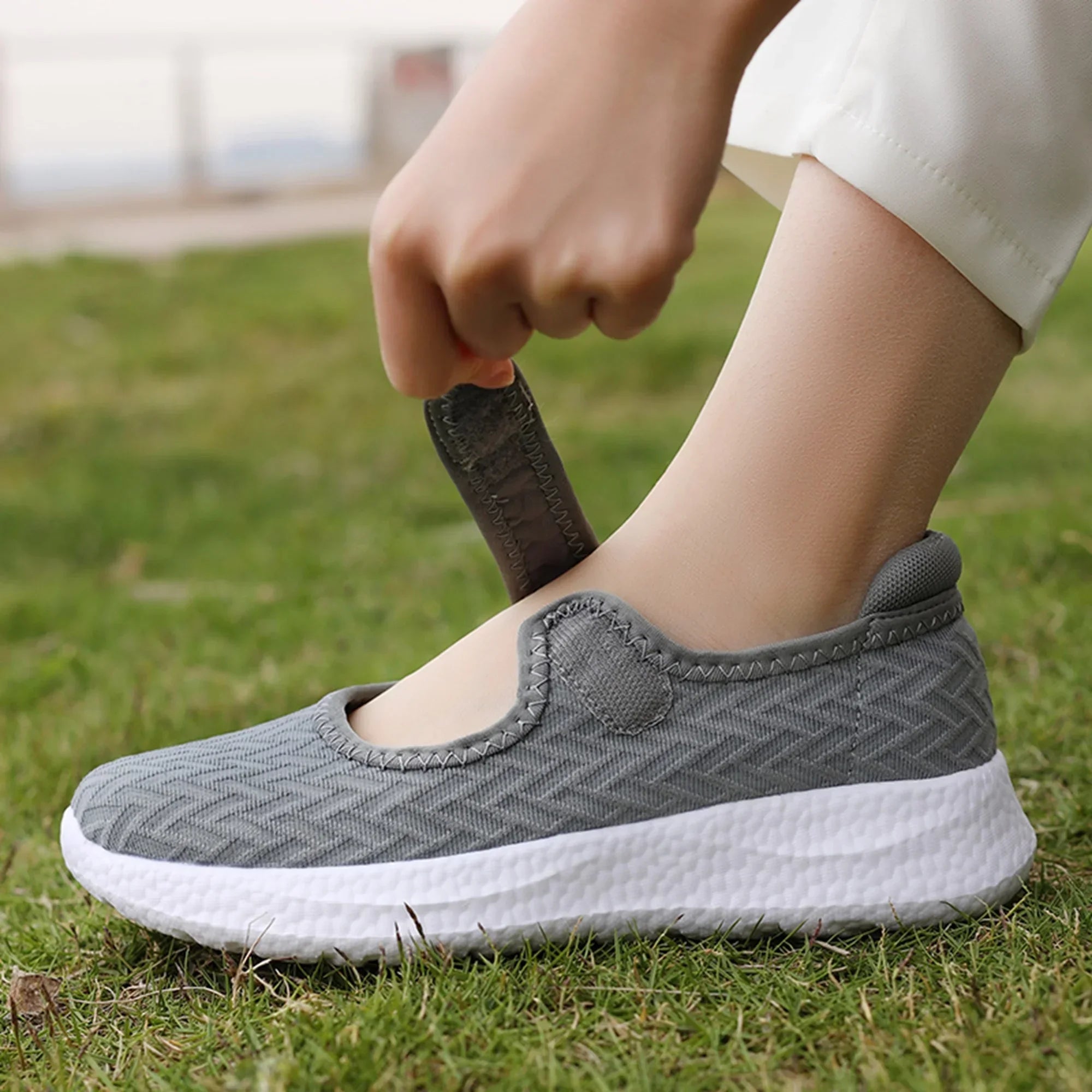 Women's Mary Jane Walking Shoes with Velcro Strap