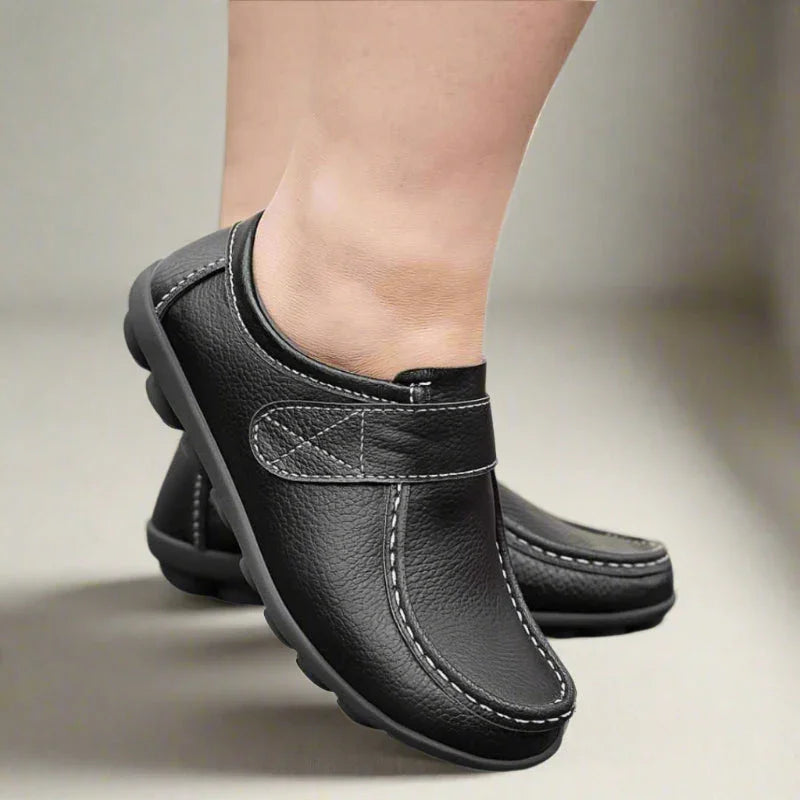 Women's Wide Toe Box Leather Loafers