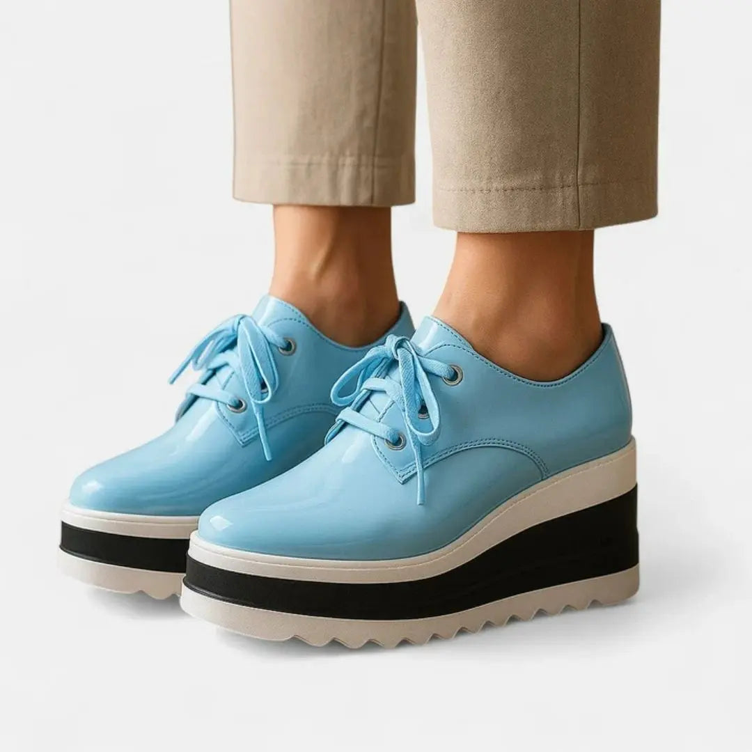 Women's Water-Resistant Square-Toe Platform Derbies