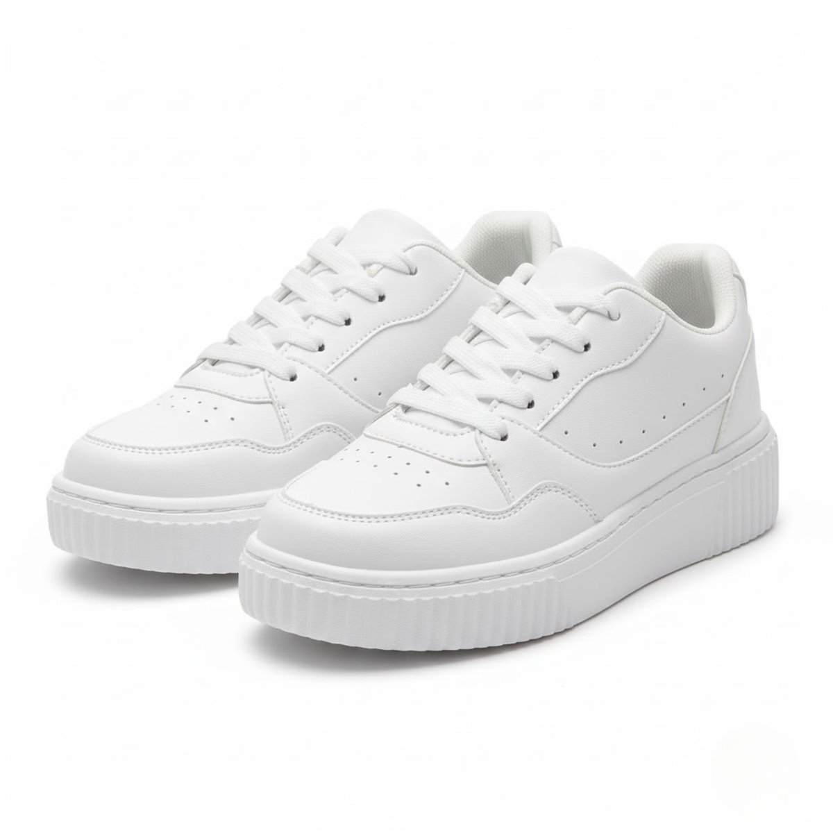 Women's Breathable White Walking Flat Sneakers Outdoor Running Fashion Sports Footwear
