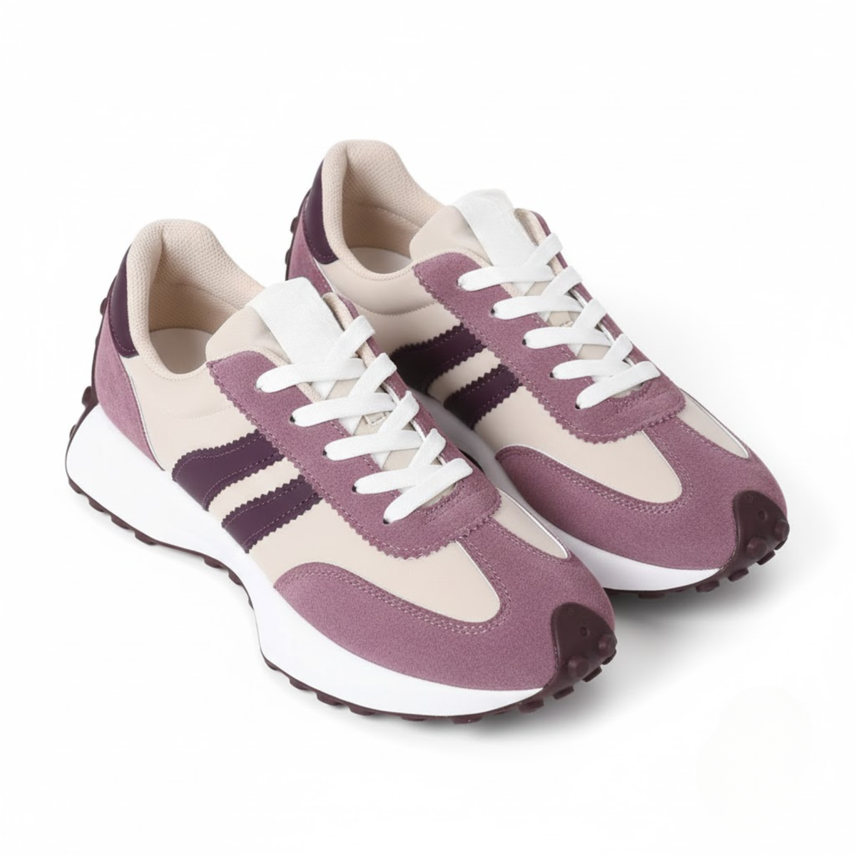 Women's Trendy Color Block Thick Sole Breathable Sports Shoes Versatile Student Casual Footwear
