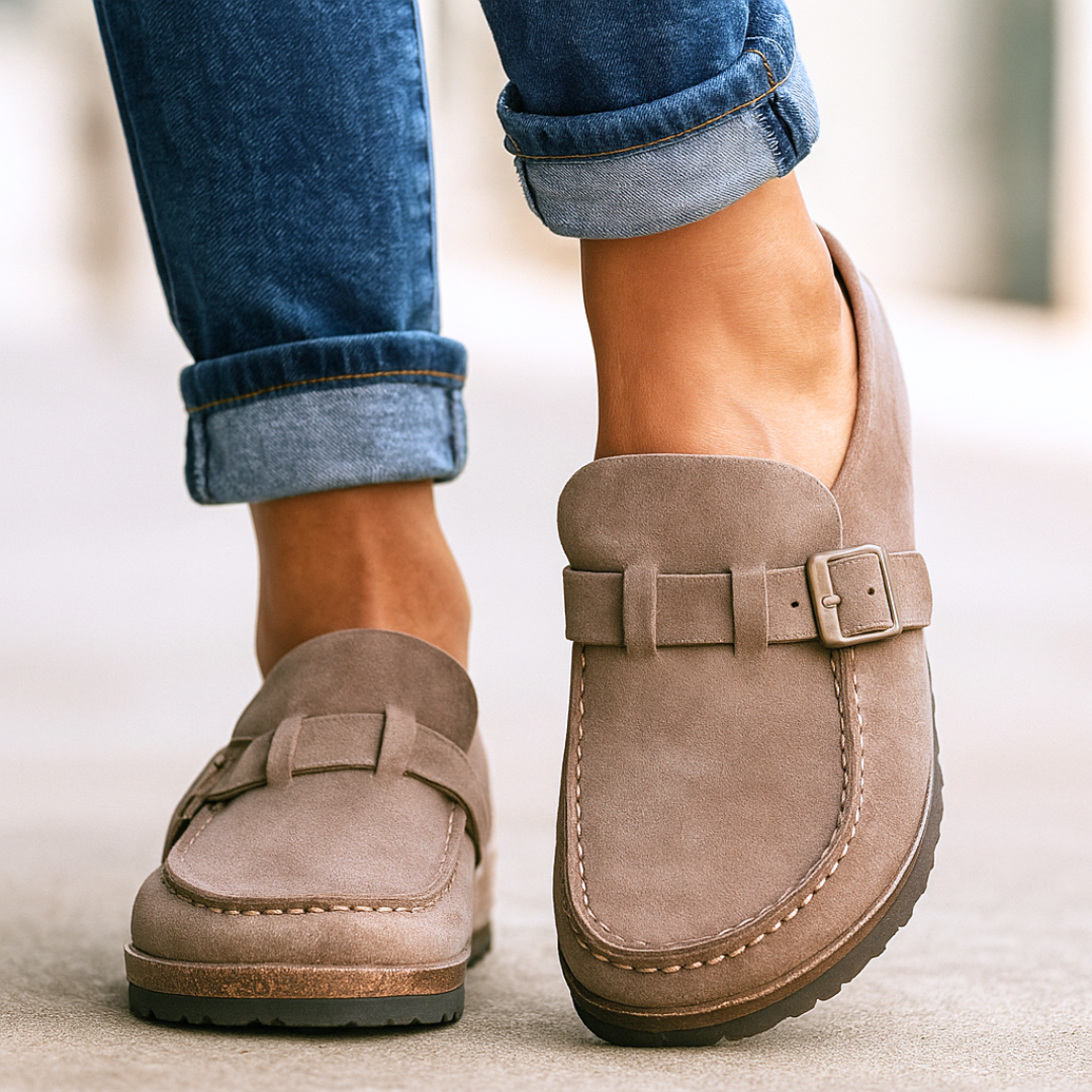 Women's Orthopedic Shoes with Contoured Footbed and Slip-On Fastening