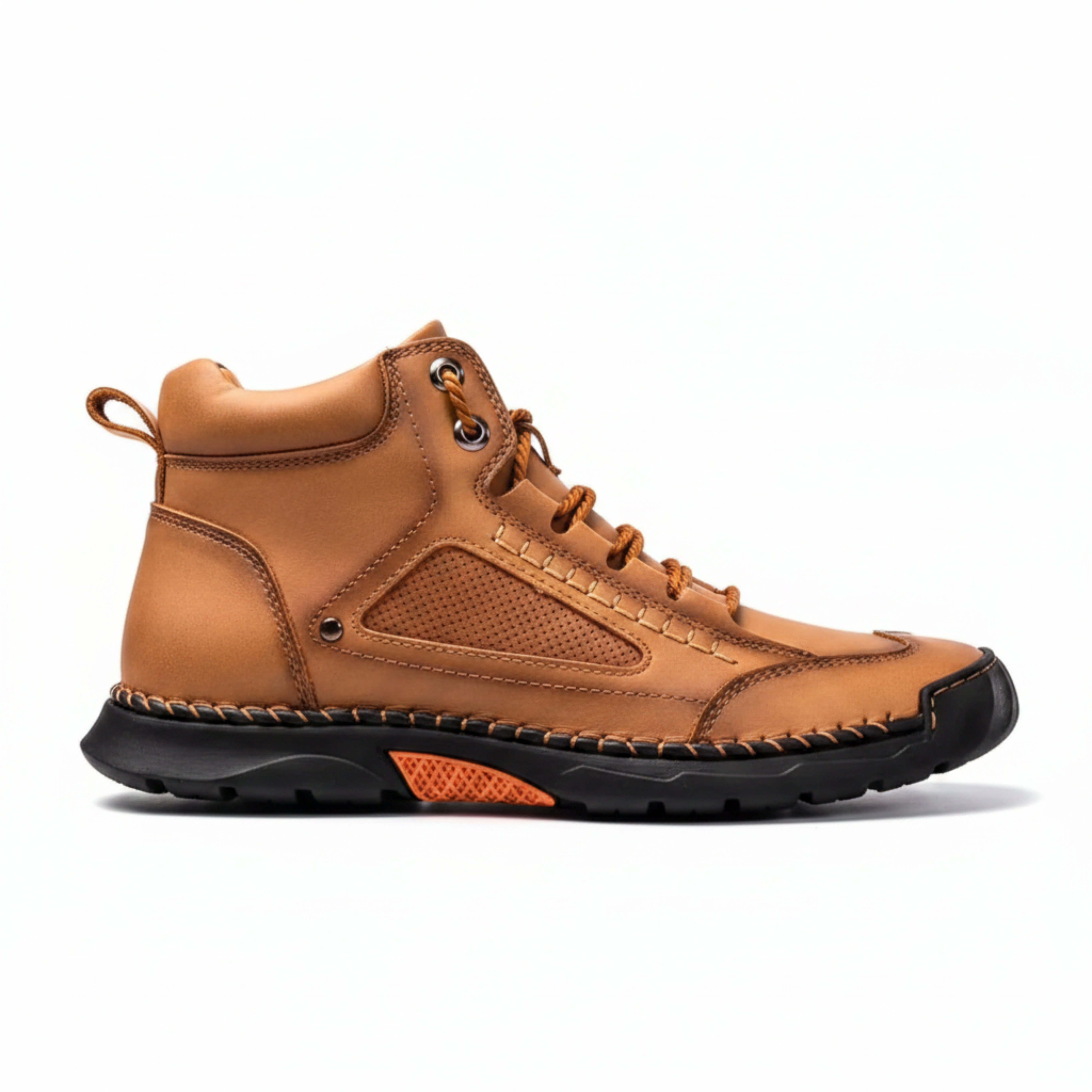 Men's Hiking Boots Leather Waterproof Orthopedic Arch Support Outdoor Ankle Boots