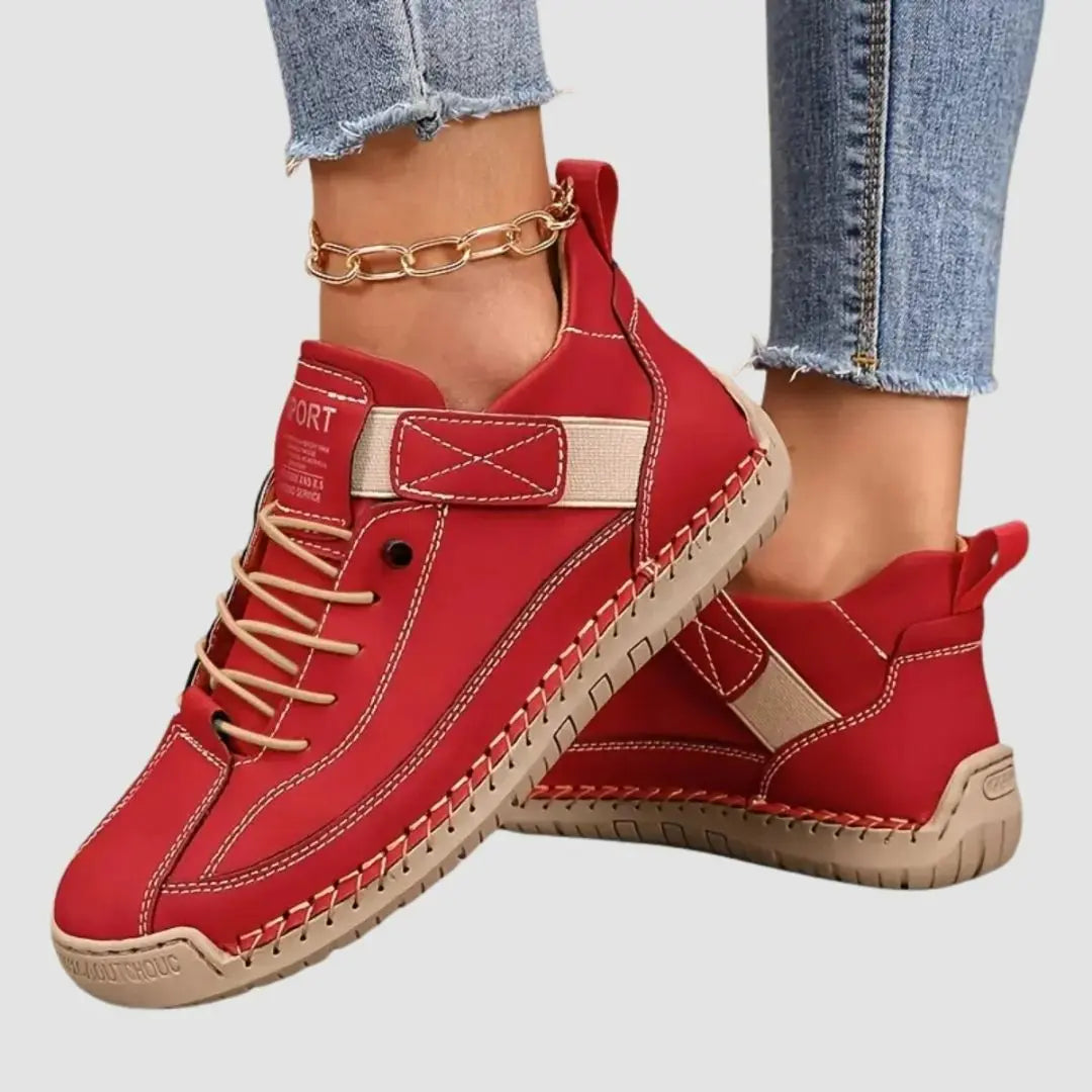Emiline Women's Slip-On Leather Walking Sneakers - Wide Fit