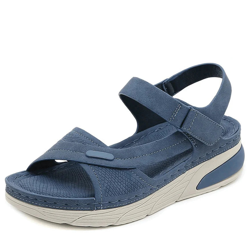 Women's Orthopedic Wedge Sandals Comfort Walking Shoes with Hook and Loop Straps
