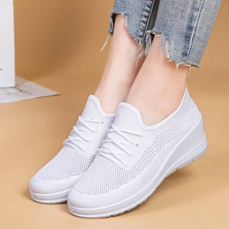 Women's Platform Sneakers Cushioned Wide Fit