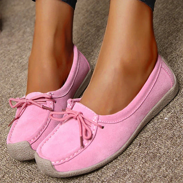 Women's Wide Fit Low-Cut Leather Flats