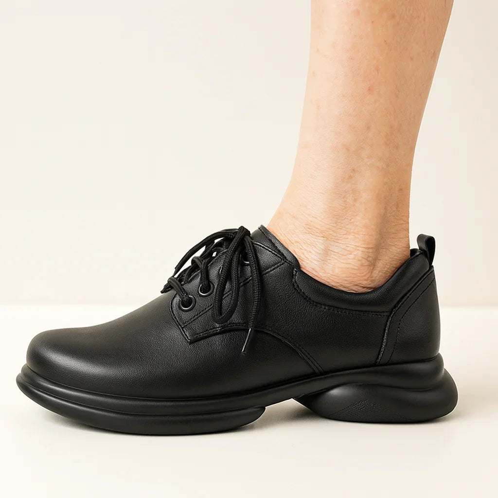 Women's Wide Toe Box Leather Oxford Shoes
