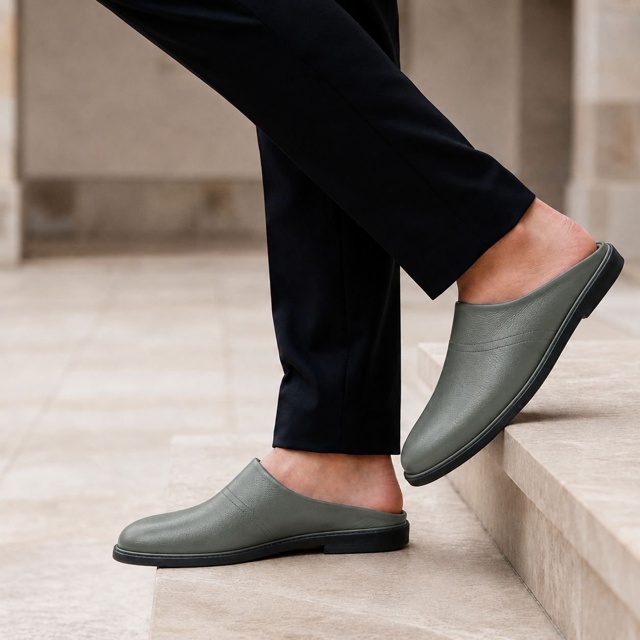 Aegina Leather Slip-On Slippers