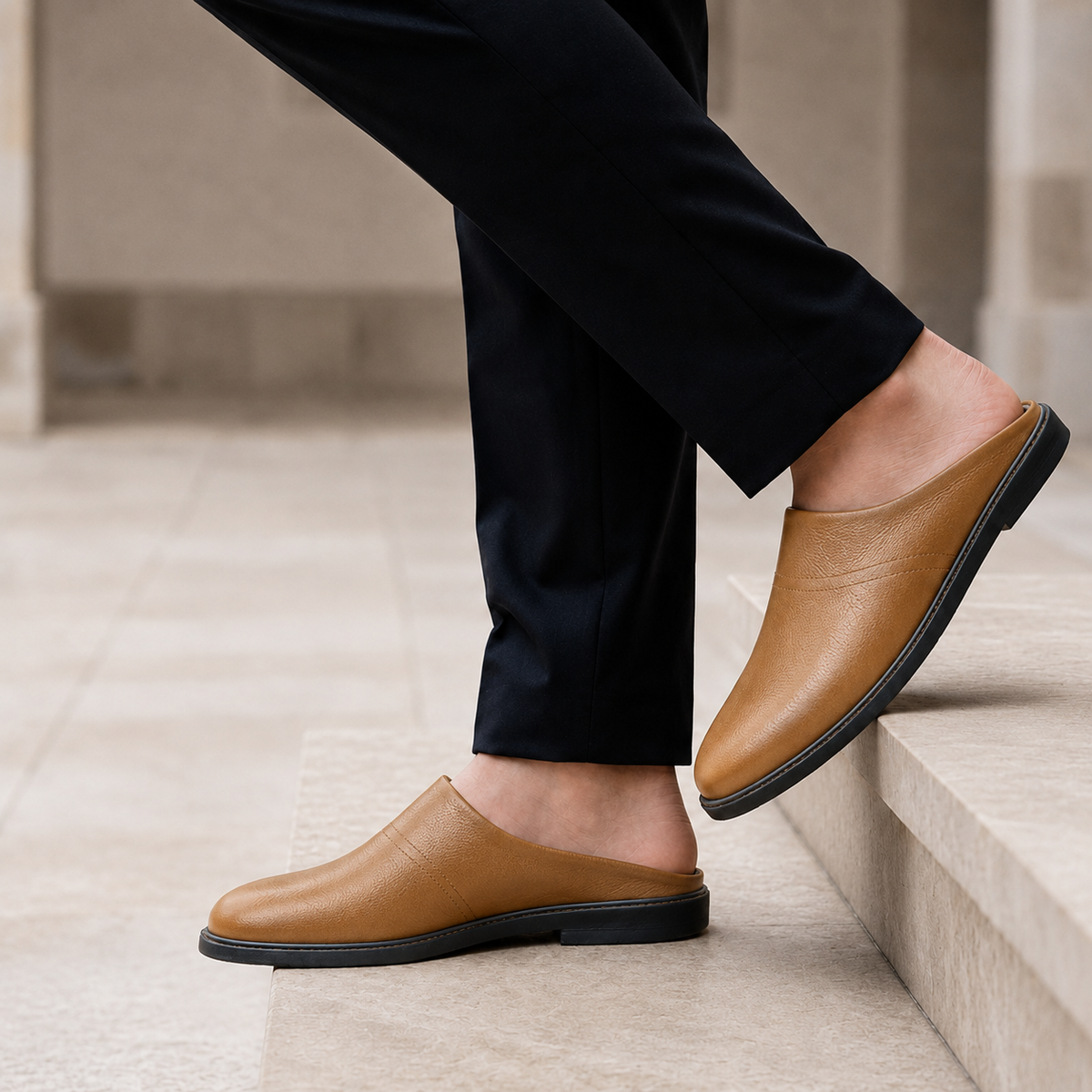 Aegina Leather Slip-On Slippers