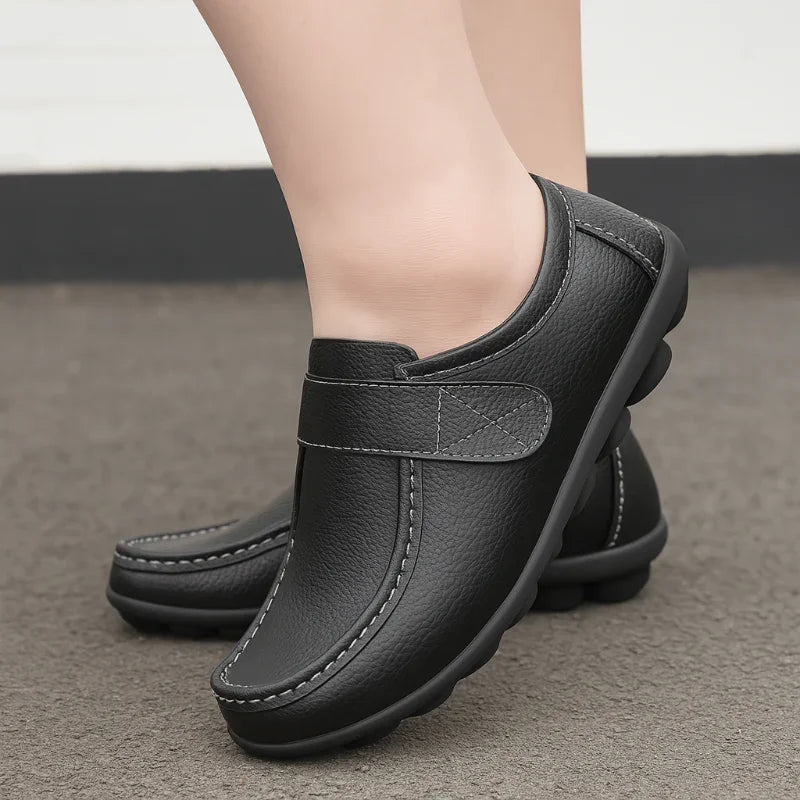 Women's Wide Toe Box Leather Loafers
