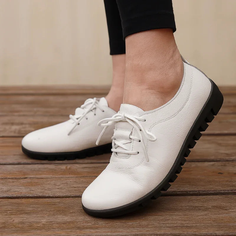 Wide Fit Soft Leather Women's Casual Shoes
