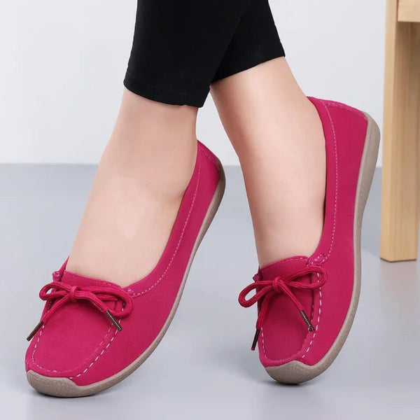 Women's Wide Fit Low-Cut Leather Flats