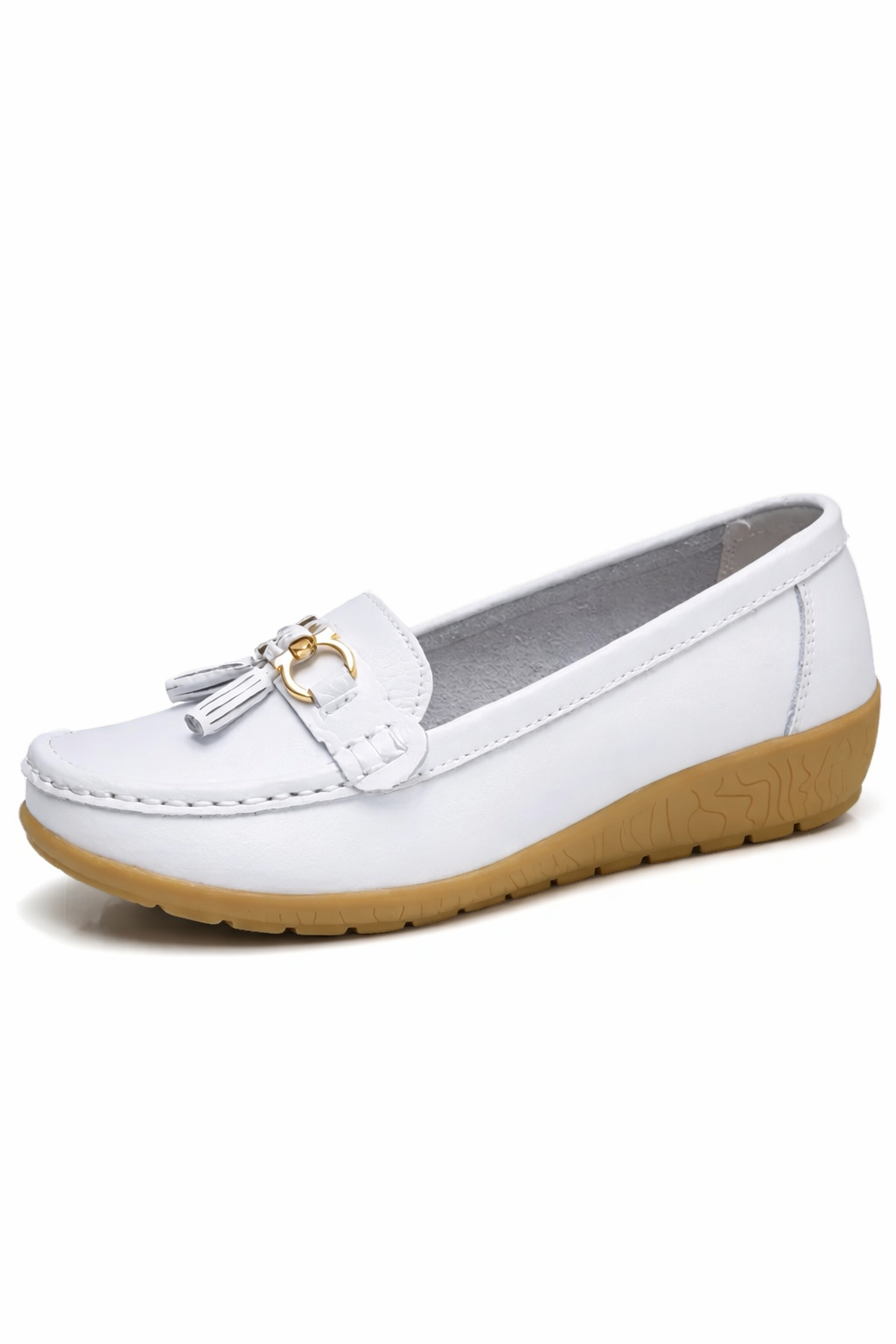 Women's Tassel Loafers Slip On Ballet Flats Rounded Square Toe Comfort Walking Shoes