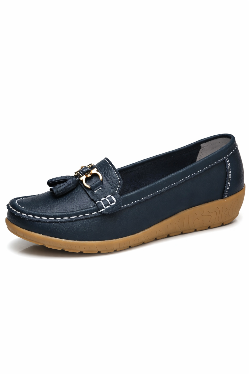 Women's Tassel Loafers Slip On Ballet Flats Rounded Square Toe Comfort Walking Shoes
