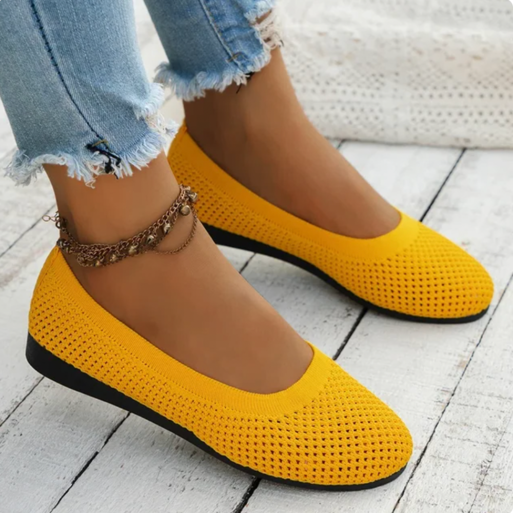 Orthopedic Breathable Mesh Ballet Flats with Wide Toe Box and Support