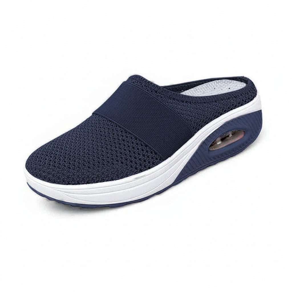 Women's Mesh Slip On Walking Shoes Lightweight Wide Fit Platform Mules
