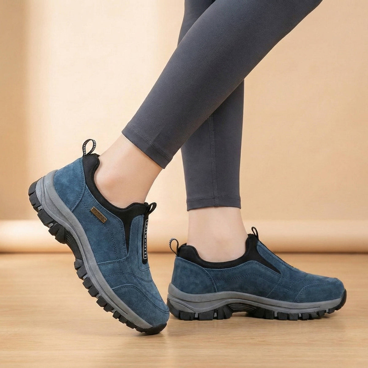 Womens Wide Toebox Walking Shoes with Arch Support and Cushioned Insole, Lightweight Slip On