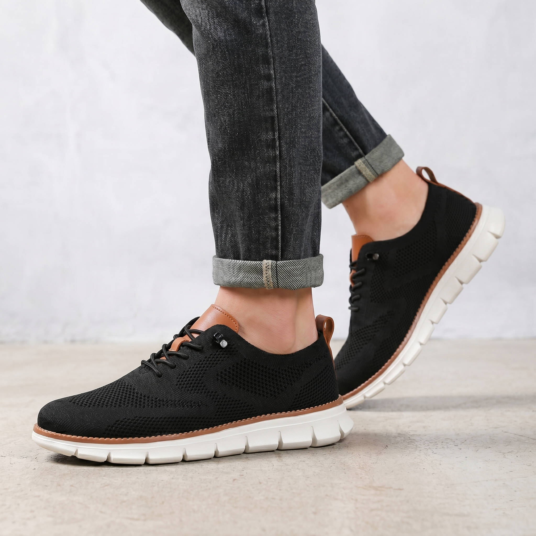 Mens Casual Mesh Sneakers, Breathable Walking Shoes, Lightweight Comfort Loafers