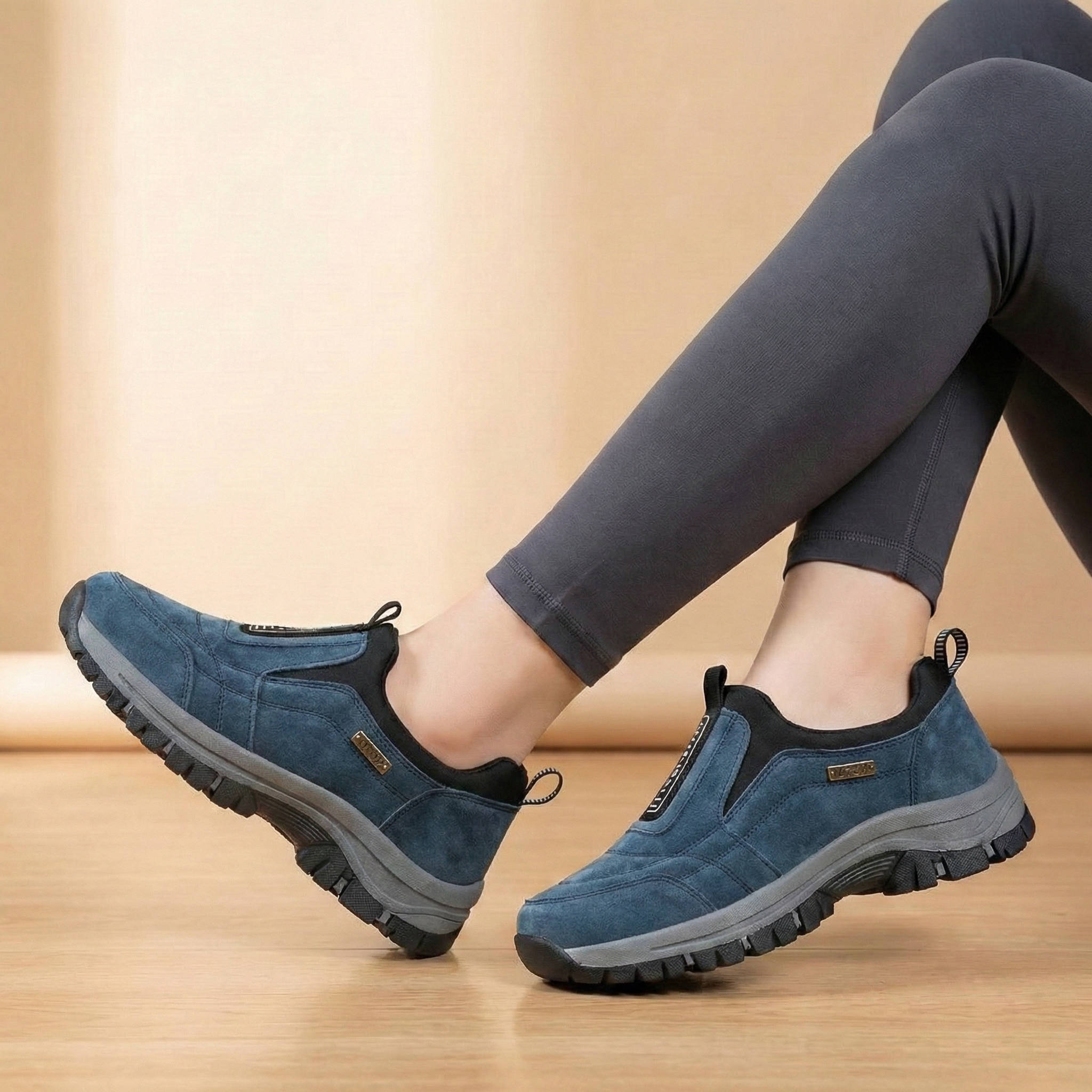 Womens Wide Toebox Walking Shoes with Arch Support and Cushioned Insole, Lightweight Slip On