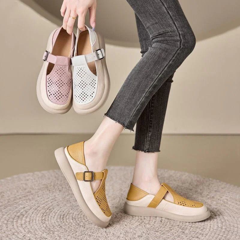 Comfortable Flats for Bunions - Wide Toe Box, Cushioned Leather